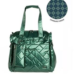 Wicked Green Lug Classic Quilted Weekender Bag & Travel Pouch-saunter BRAND NEW